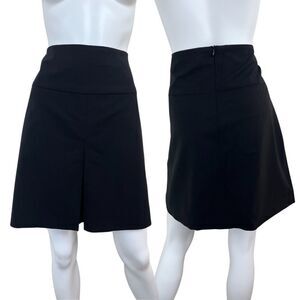 Coach Women Size 8 Black Wool Pleated Size A Line Mini Skirt Minimalist Capsule